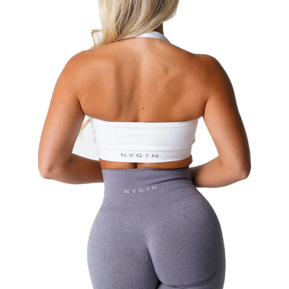 Ribbed Seamless Halter Bra