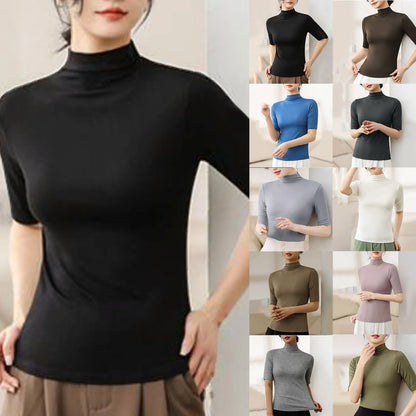 "Chic Comfort: Solid Half Sleeve T-Shirt for Women"